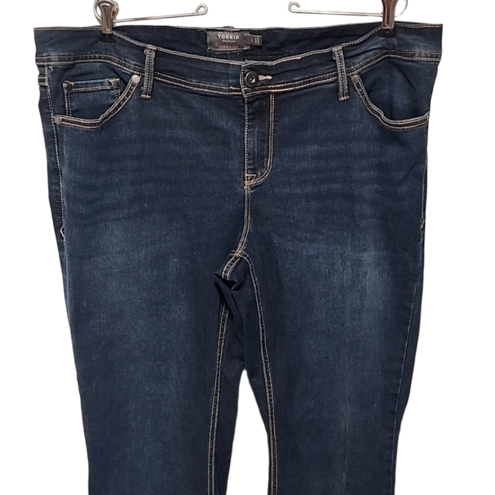 TORRID Luxe Slim Boot Super Stretch Jeans 18 Tall Mid Rise Bootcut Flare Denim - Picture 4 of 10
